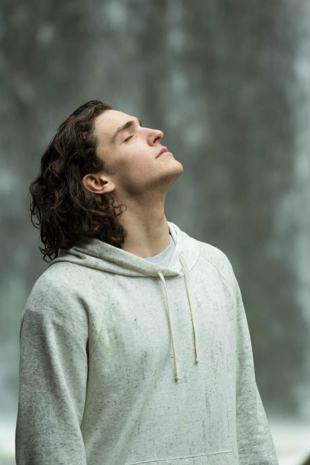 person practicing breathing exercise