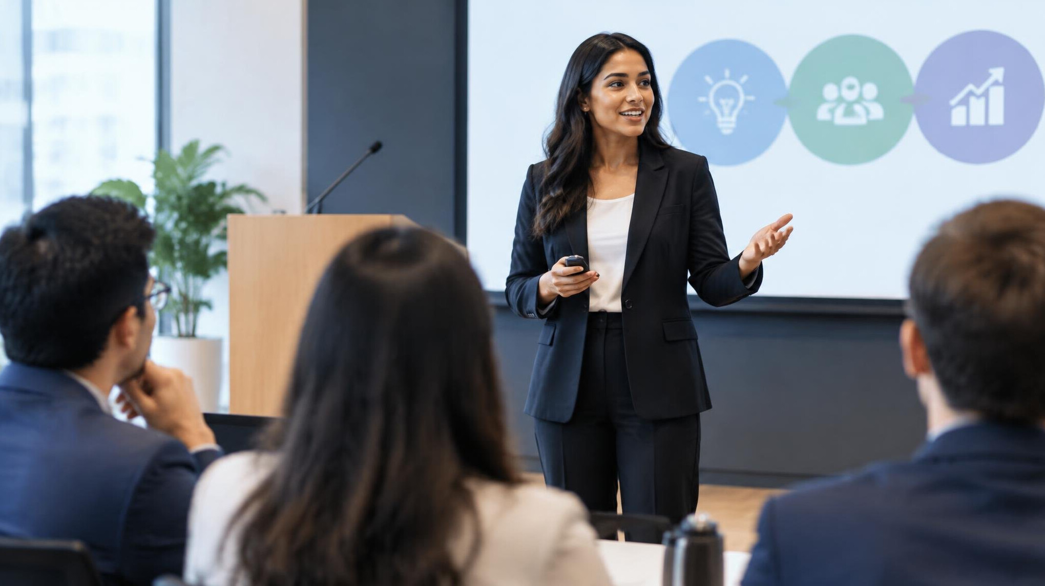 person giving presentation