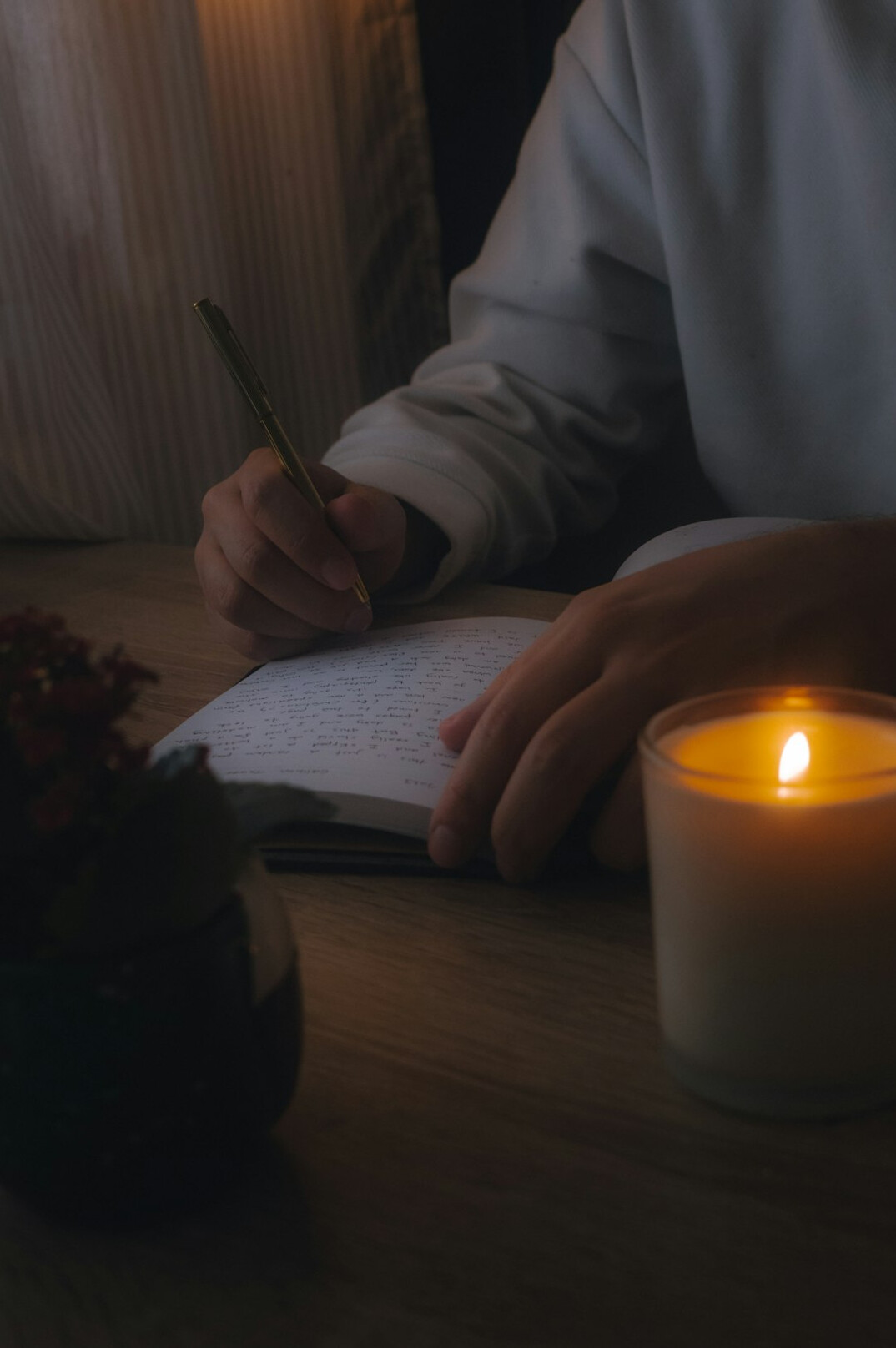 person journaling goals